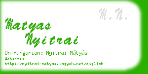 matyas nyitrai business card
